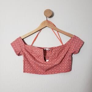 NEW Free People Lucky Now Brami Off-The-Shoulder Rustic Bohemian Crop Top